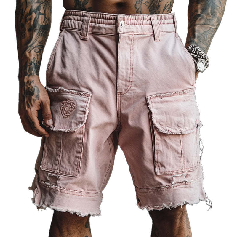 Modische Jeansshorts mit ungesäumten Kanten für Herren