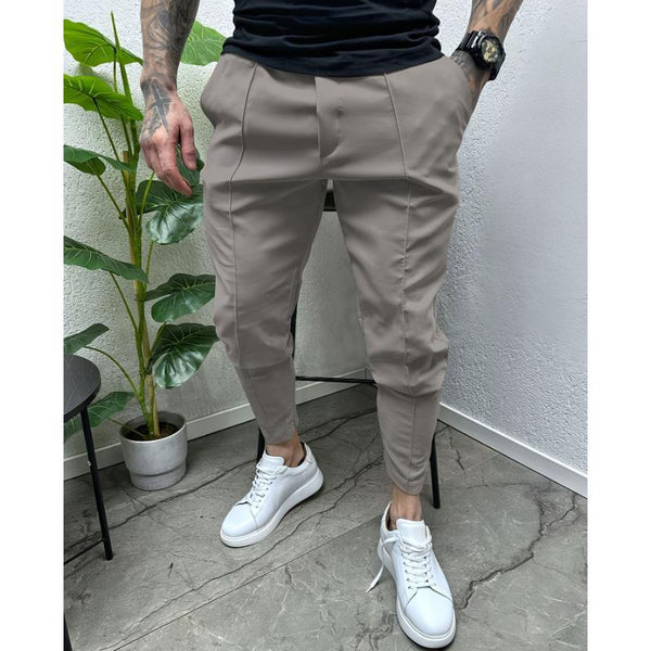 Lässige, einfarbige Herrenhose mit Kordelzug