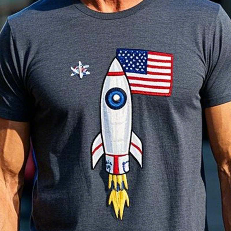 Men's Simple Printed Short-Sleeved T-Shirt