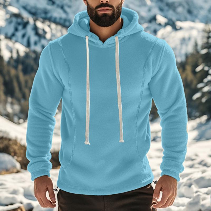 Men's Casual Outdoor Polar Fleece Long Sleeve Pullover Hoodie