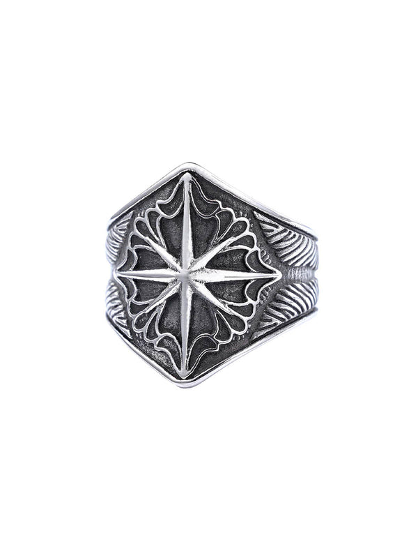 Star Engrave Steel Ring