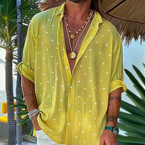 Herren-Freizeithemd mit Chiffon-Revers und Punkten