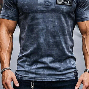 Men's Tie-dye Printed V-neck Short-sleeved T-shirt