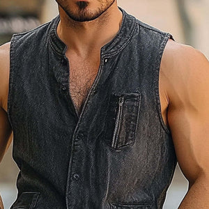 Men's Vintage Denim Single Breasted Vest