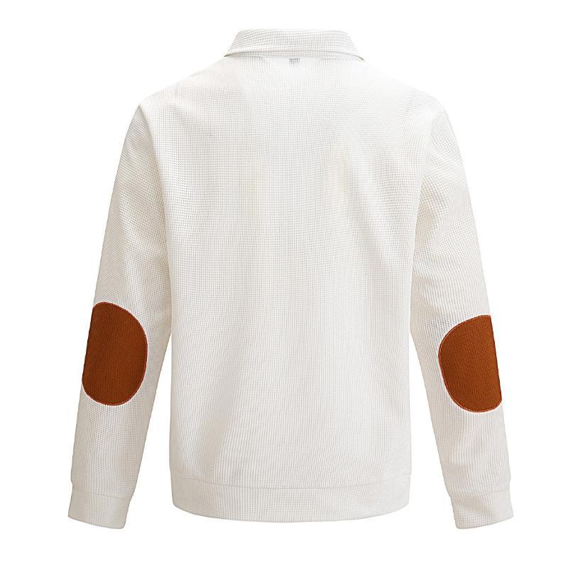 Lässiges Outdoor-Sweatshirt mit Stehkragen und Waffelmuster für Herren