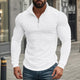 Men's Half-zip Small Square Stand Collar Long Sleeve T-shirt