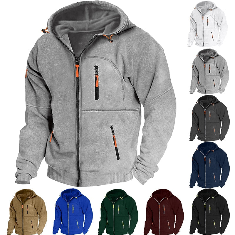 Men's Hoodie Full Zip Hoodie Fleece Hoodie