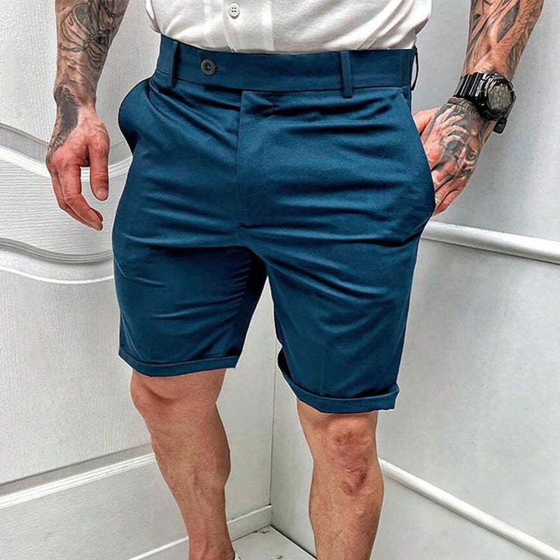 Herren-Cargo-Shorts aus Baumwolle mit einfarbiger, lässiger Passform
