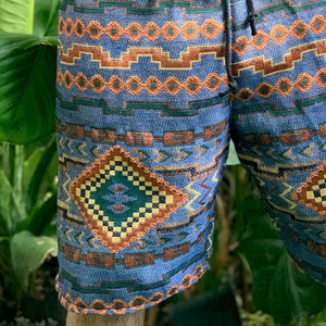 Herren-Shorts im Retro-Stil mit lässigem Ethno-Print und Kordelzug