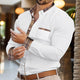 Men's Color Block Casual Long Sleeve Plaid Lapel Shirt