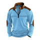 Herren Colorblock Reißverschluss Stehkragen Langarm Casual Sweatshirt