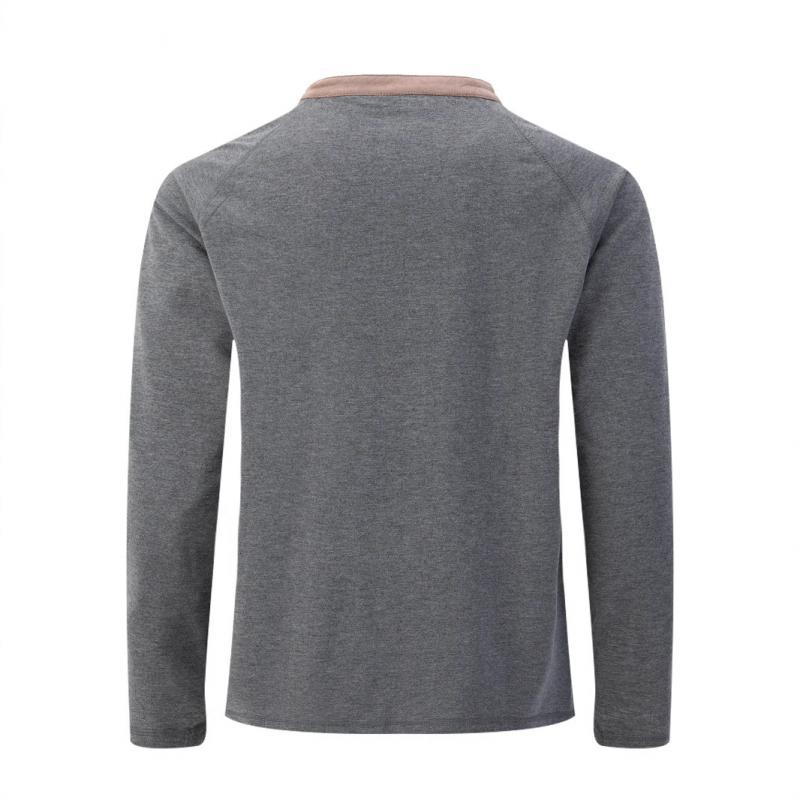 Men's Casual Colorblock Round Neck Raglan Long Sleeve T-Shirt