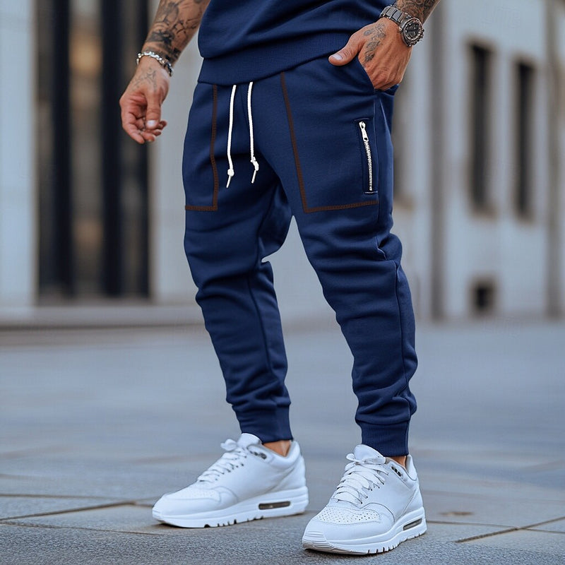 Men's Sweatpants Joggers Trousers Pocket Plain Soft Outdoor Full Length Casual Daily Weekend Sports Fashion Black Navy Blue Micro-elastic