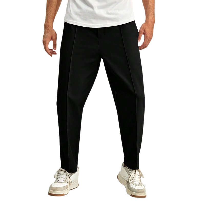 Einfarbige, lässige Hose mit elastischer Taille für Herren 