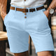 Lässige Anzugshorts aus Baumwolle und Leinen im Slim Fit für Herren