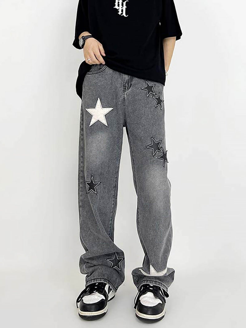 Star Patch Embroidery Jeans