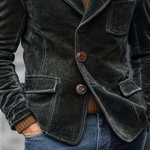 Einreihiger Herrenblazer aus massivem Samt