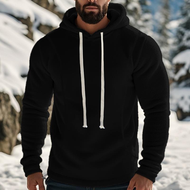 Men's Casual Outdoor Polar Fleece Long Sleeve Pullover Hoodie