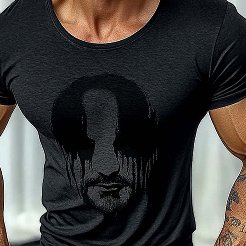Men's Casual Printed Round Neck Short Sleeve T-Shirt