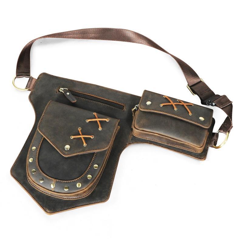 Men's Classic Retro Personality Outdoor Leather Waist Bag