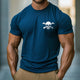 Herren-T-Shirt mit Rundhalsausschnitt und kurzen Ärmeln im Retro-Stil und Totenkopf-Print