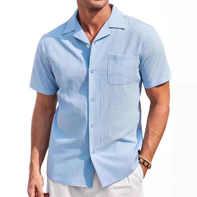 CASUAL BEACH SHORT SLEEVED POLO NECK SHIRT