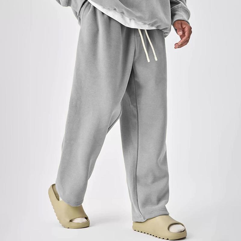 Einfarbige Jogginghose für Herren mit Kordelzug und elastischer Taille und geradem Bein