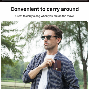 Men's Portable Handmade Top Layer Cowhide Magnetic Buckle Glasses Storage Bag