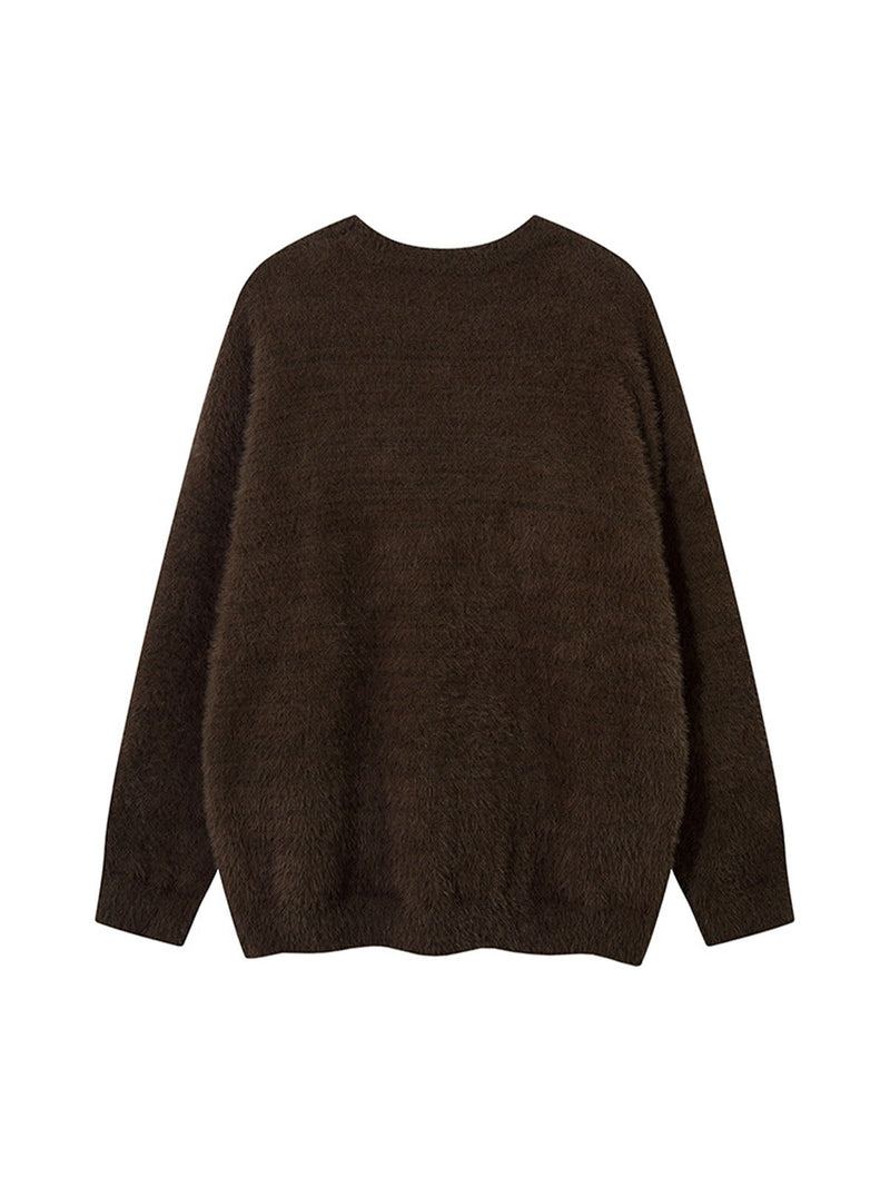 Spider Jacquard Knit Crew Neck Sweater