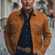 Men's Spring And Autumn Brown Vintage Tassel Suede Jacket