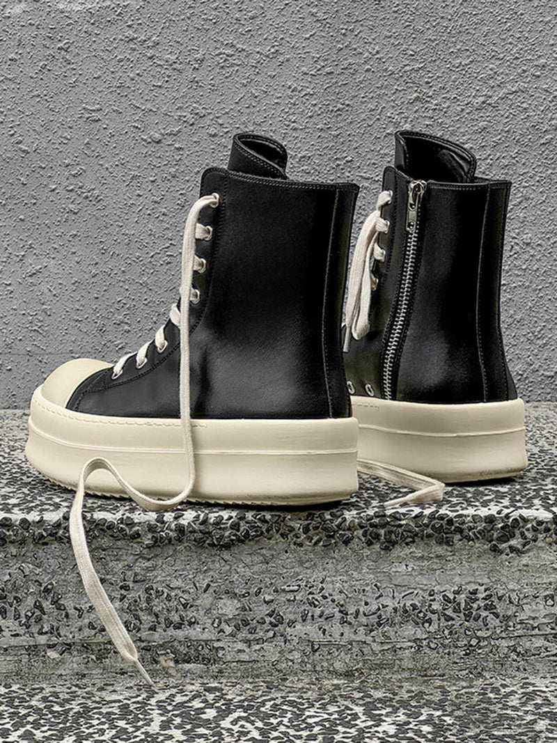 High-top Side Zipper Platform Sneakers