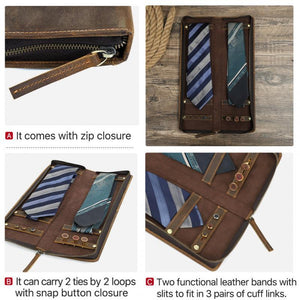 Men's Classic Vintage Portable Tie Storage Bag