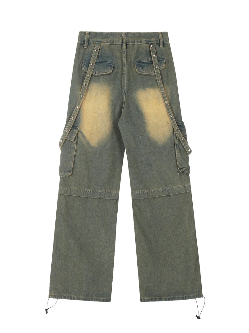 High Street Retro Washed Workwear Jeans