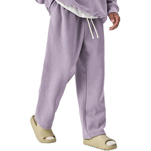 Einfarbige Jogginghose für Herren mit Kordelzug und elastischer Taille und geradem Bein