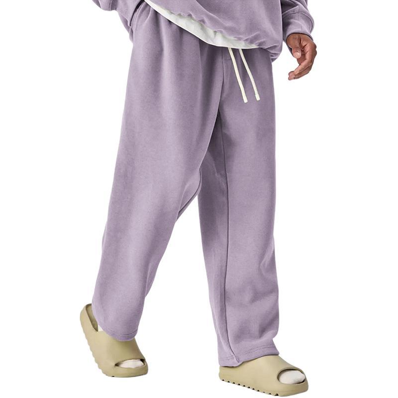 Einfarbige Jogginghose für Herren mit Kordelzug und elastischer Taille und geradem Bein