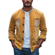 Herren Frühlingsmode Retro Besticktes Wildleder Langarmhemd