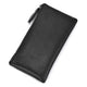 Herren Vintage Crazy Horse Leder Große Kapazität Reißverschluss Lange Brieftasche 