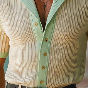 Men's Spring Fashion Woven Slim Short Sleeve Shirt