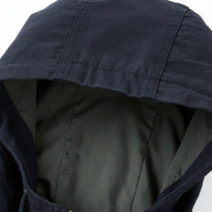 Lässige Bomberjacke aus Baumwolle mit Kapuze und Reißverschluss für Herren