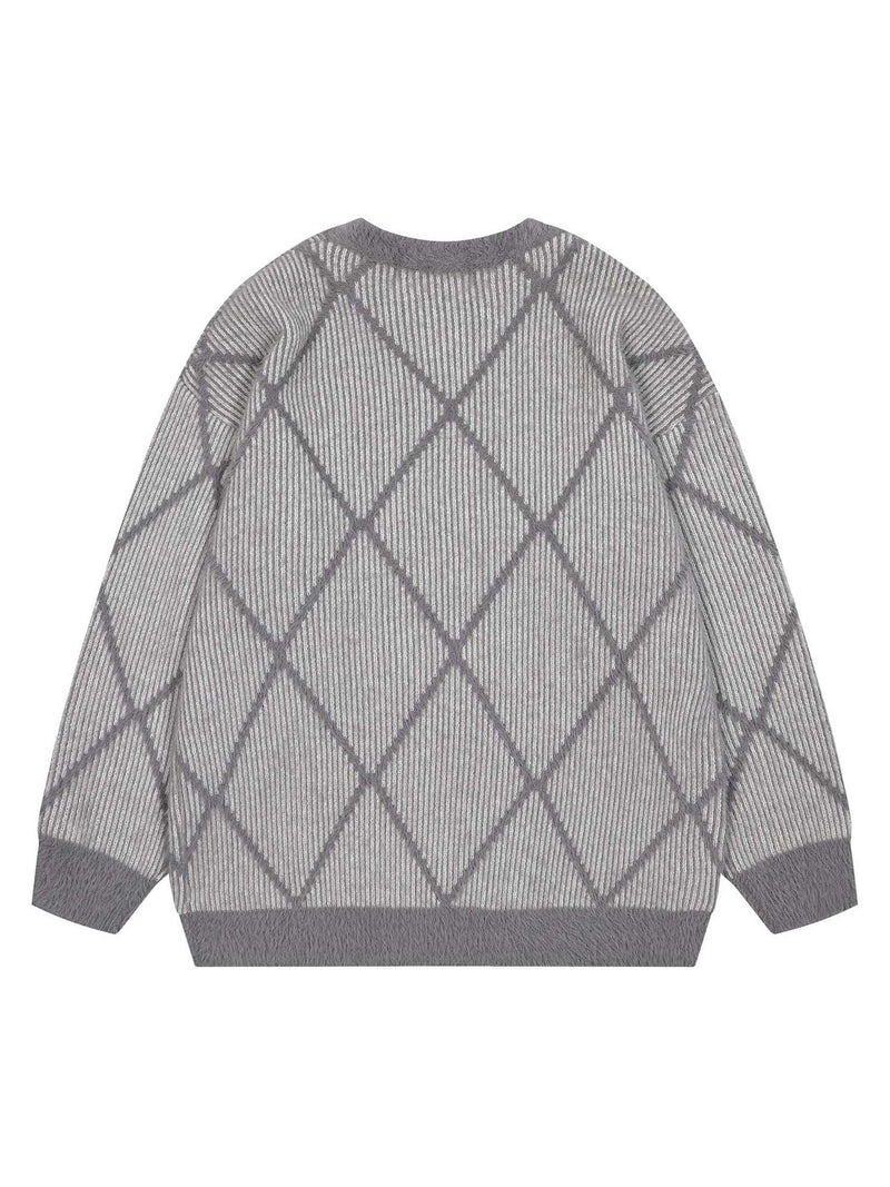 Mohair Diamond Grid Sweater