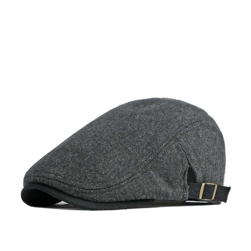 Men's Retro Casual Plaid Splicing Beret