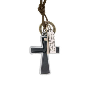 Vintage Casual Letter Cross Necklace