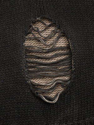 Distressed Ripped Two-Piece Oversized Pullover Sweater