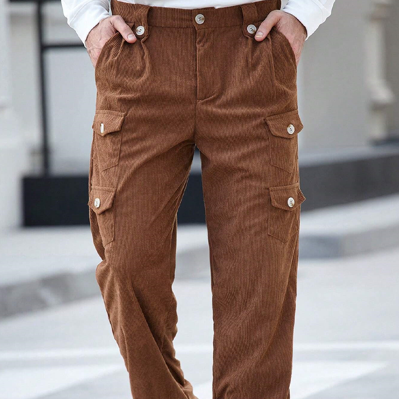 Men's Vintage Multi-Pocket Corduroy Cargo Pants