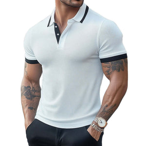 Men's Comfortable Summer Basics Classic Knitted Polo T-Shirt