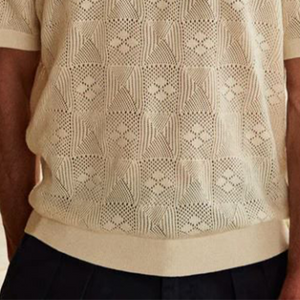 Herren Frühling und Sommer Mode Lässiges Rundhals-Exquisites Strick-Kurzarm-T-Shirt