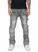 Stretch Patch Layered Bootcut Stacked Jeans