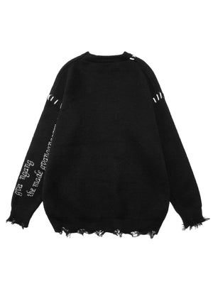 Dark Smiley Face Crewneck Sweater
