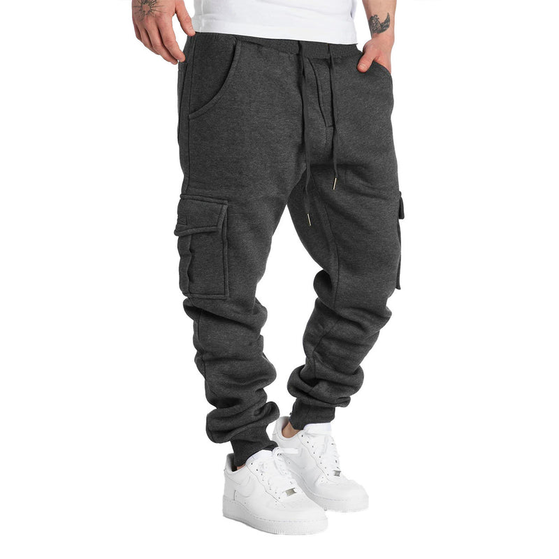 PLUSH MEN'S WORK PANTS, MEN'S MULTI POCKET PANTS, SPORTS AND CASUAL PANTS