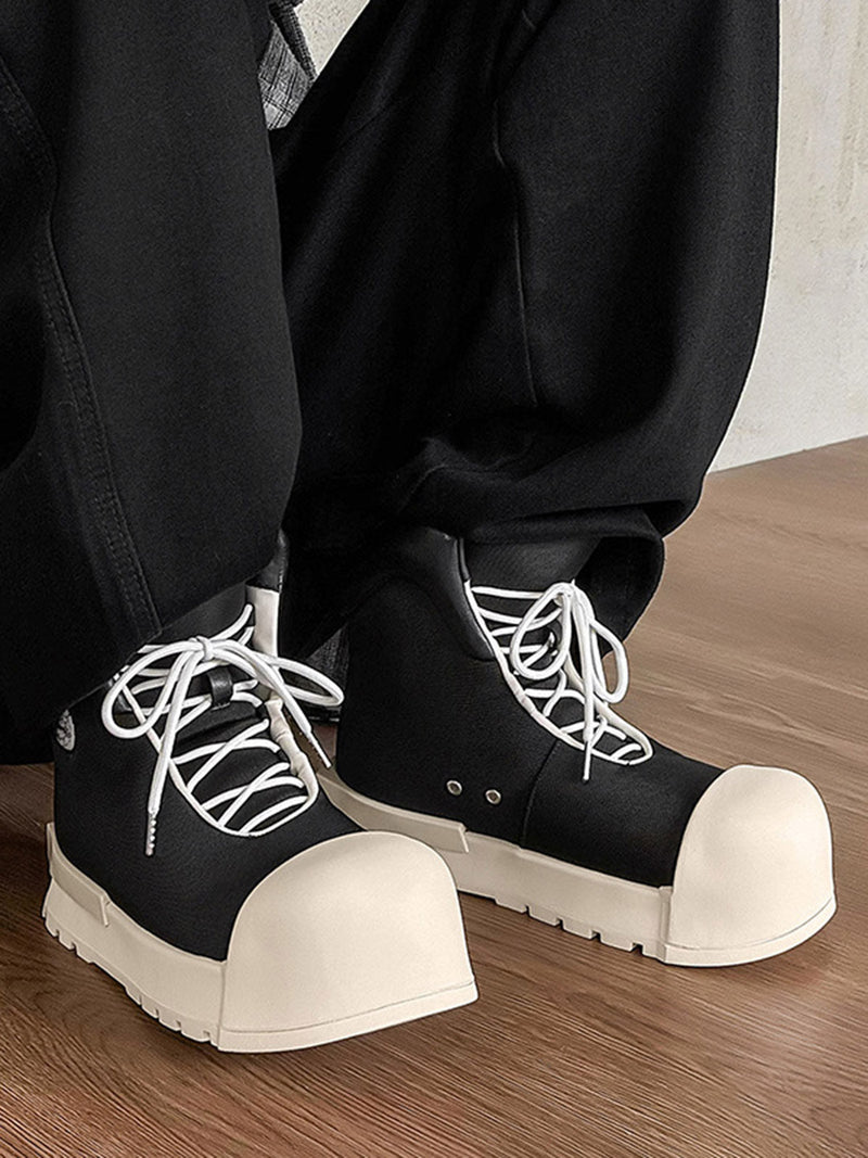 High Top Canvas Platform Sneakers